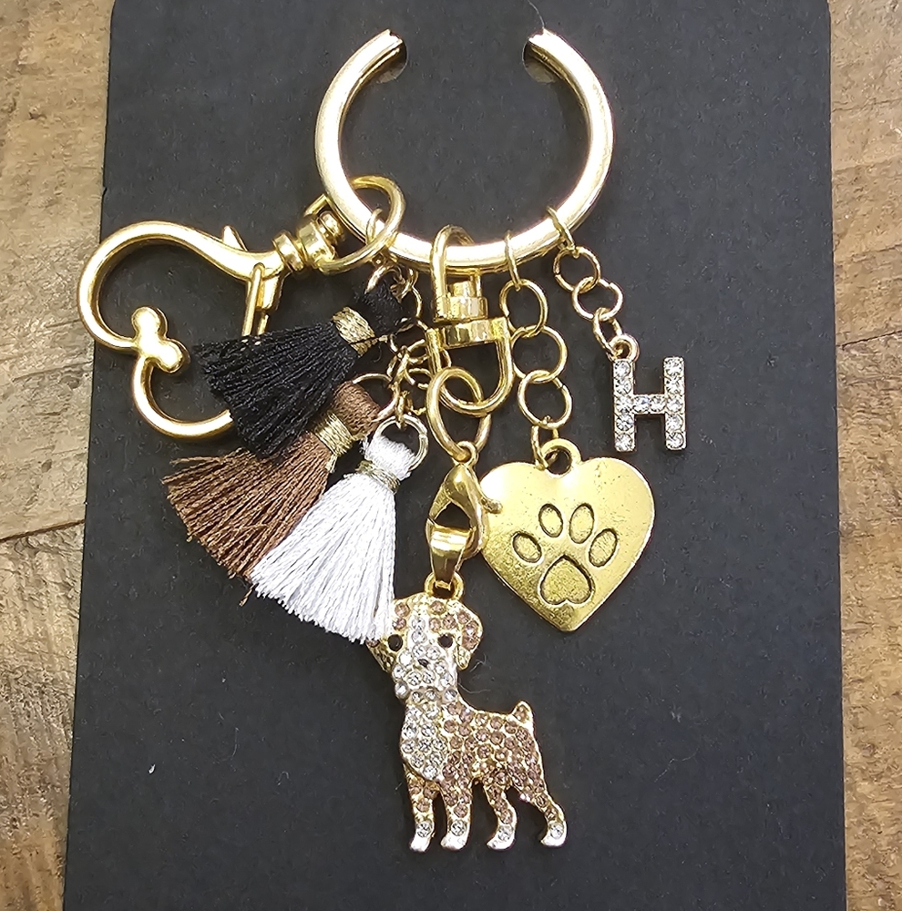 NEW! Cubic Zirconia Siberian Husky Keychain Bag 🎒👜 Jewelry Pendant ~ 🐾 🐕 🎁 - Picture 7 of 15